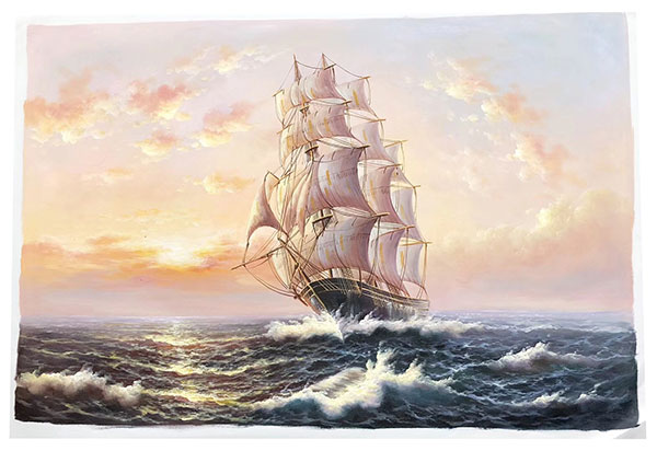 Compatible Oil Painting for JAHRRIESNGE sailboat-lpg0261 Compatible Oil Painting JAHRRIESNGE for sailboat-lpg0261